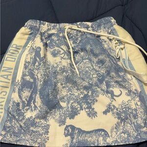 Dior Blue and White Scenic Skirt